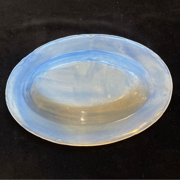 Handmade Ceramic Oval Serving Tray “Pink Flower 12”x8”x2”Original Design - Picture 5 of 9